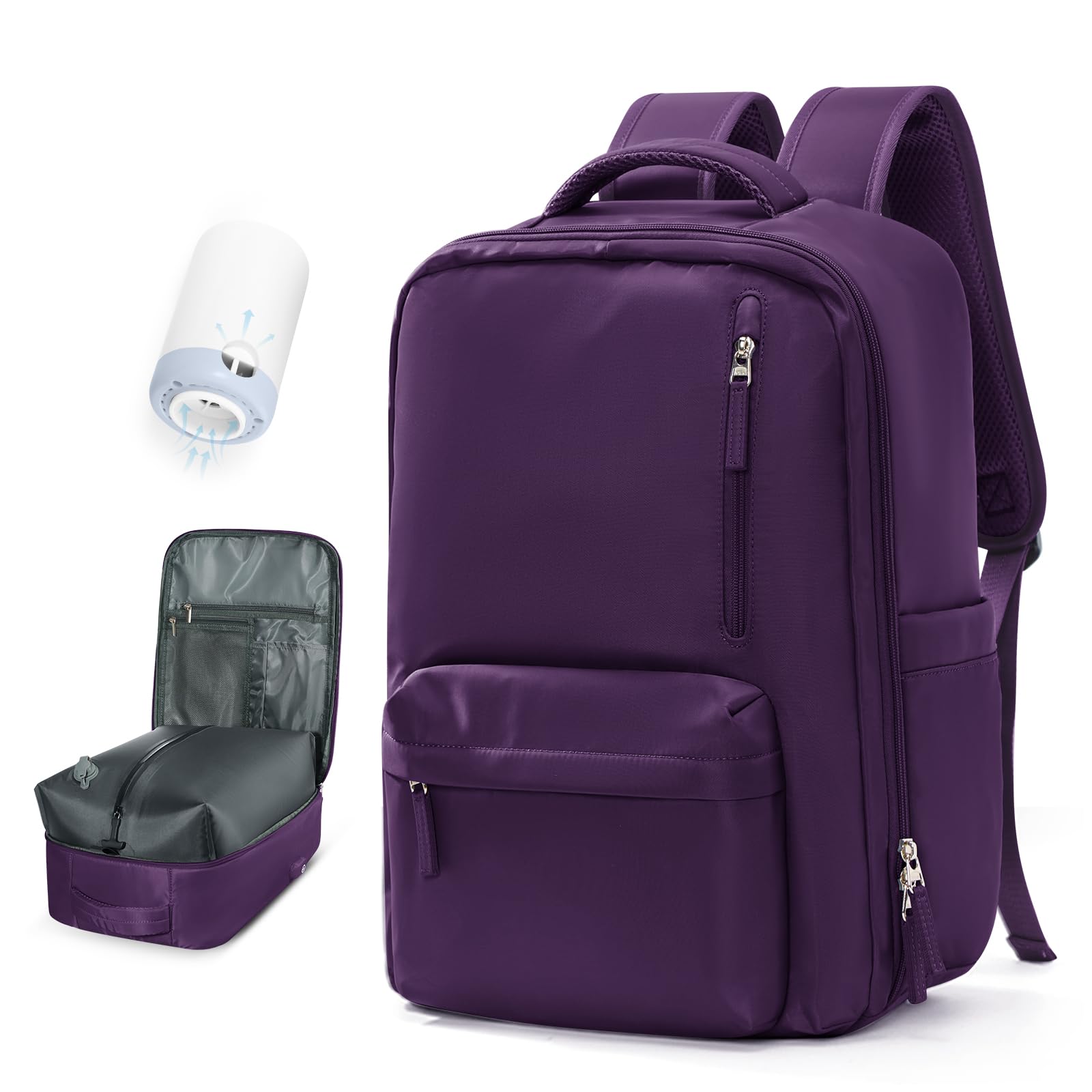 BJLFS Borse da Cabina per Ryanair 40×20×25 Zaino da Viaggio con Sottovuoto Bagaglio a Mano Easyjet 45×36×20,Zaino con sistema di compressione,Zaino Casual per laptop da 14 pollici per scuola