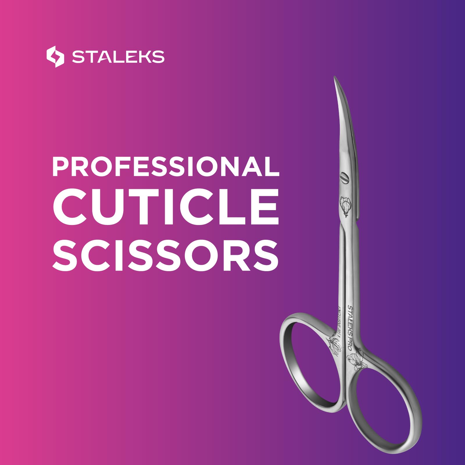 STALEKS PRO Esclusive forbici professionali per cuticole (lunghezza lama - 25 mm) magnolia