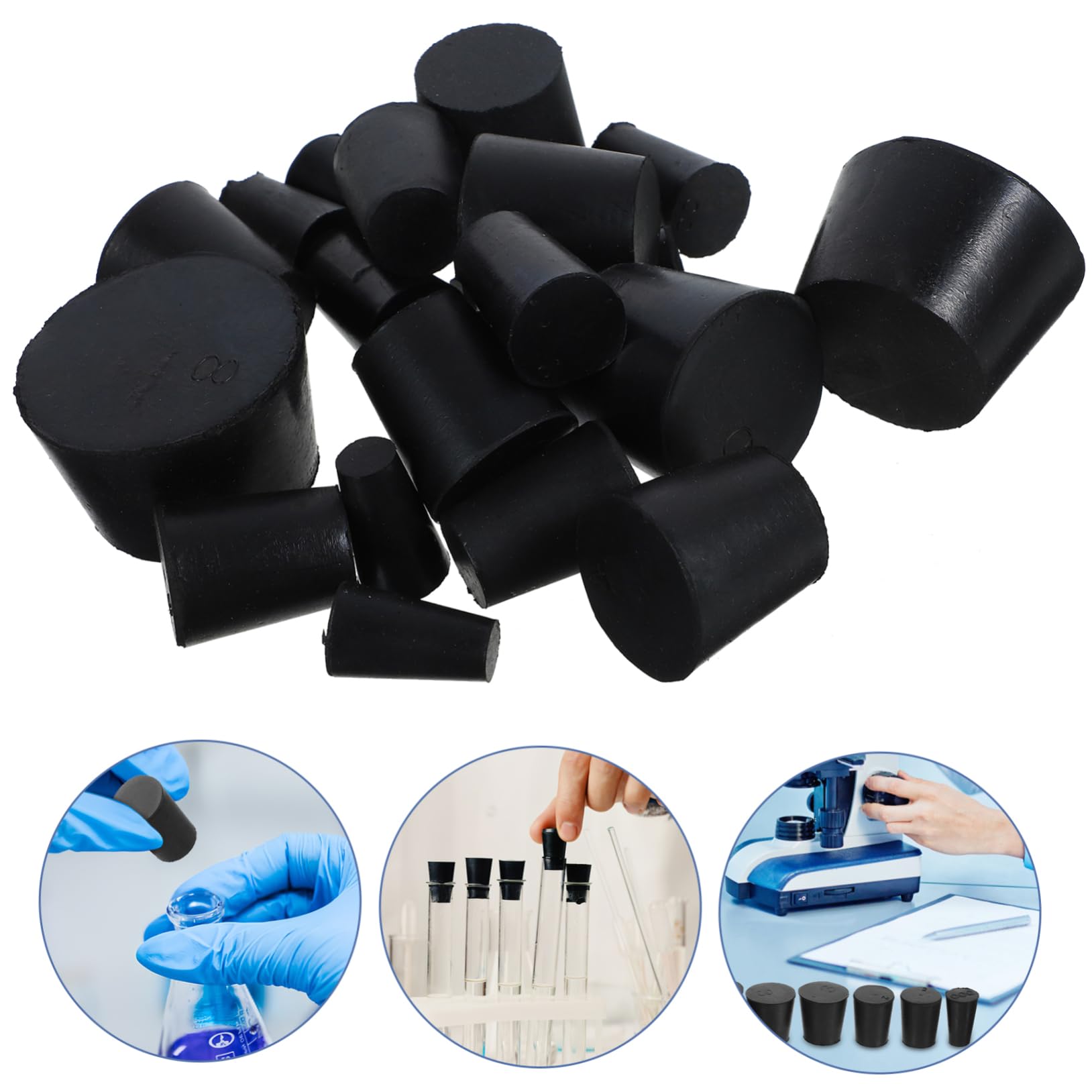 Amosfun 5 Series Tapones De Caucho De Tapones De Laboratorio De Eficaz Y Duradero Y Universidades 21 Piezas X 5