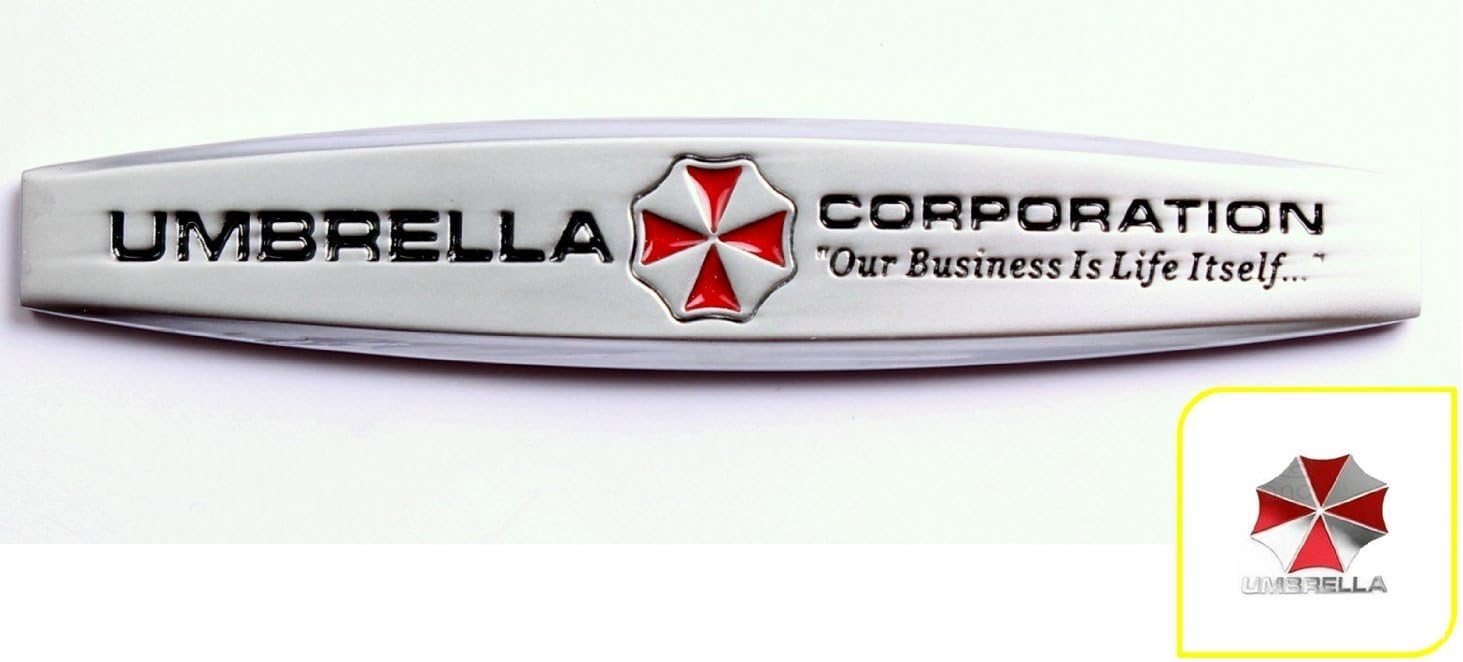 Biohazard / Resident Evil Umbrella Corporation 3D three-dimensional metal sticker emblem 10 Ã— 1cm white umbrella seal set L937