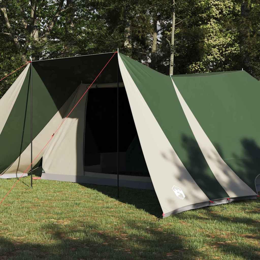 Tipi namiot 12-osobowy zielona tafta z zasłoną działową i bramą E