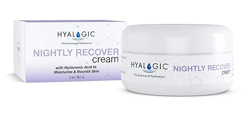 Hyalogic Spa Nightly Recover - Crema hidratante facial de noche con ácido hialurónico para una piel más suave e hidratada, 2 onzas