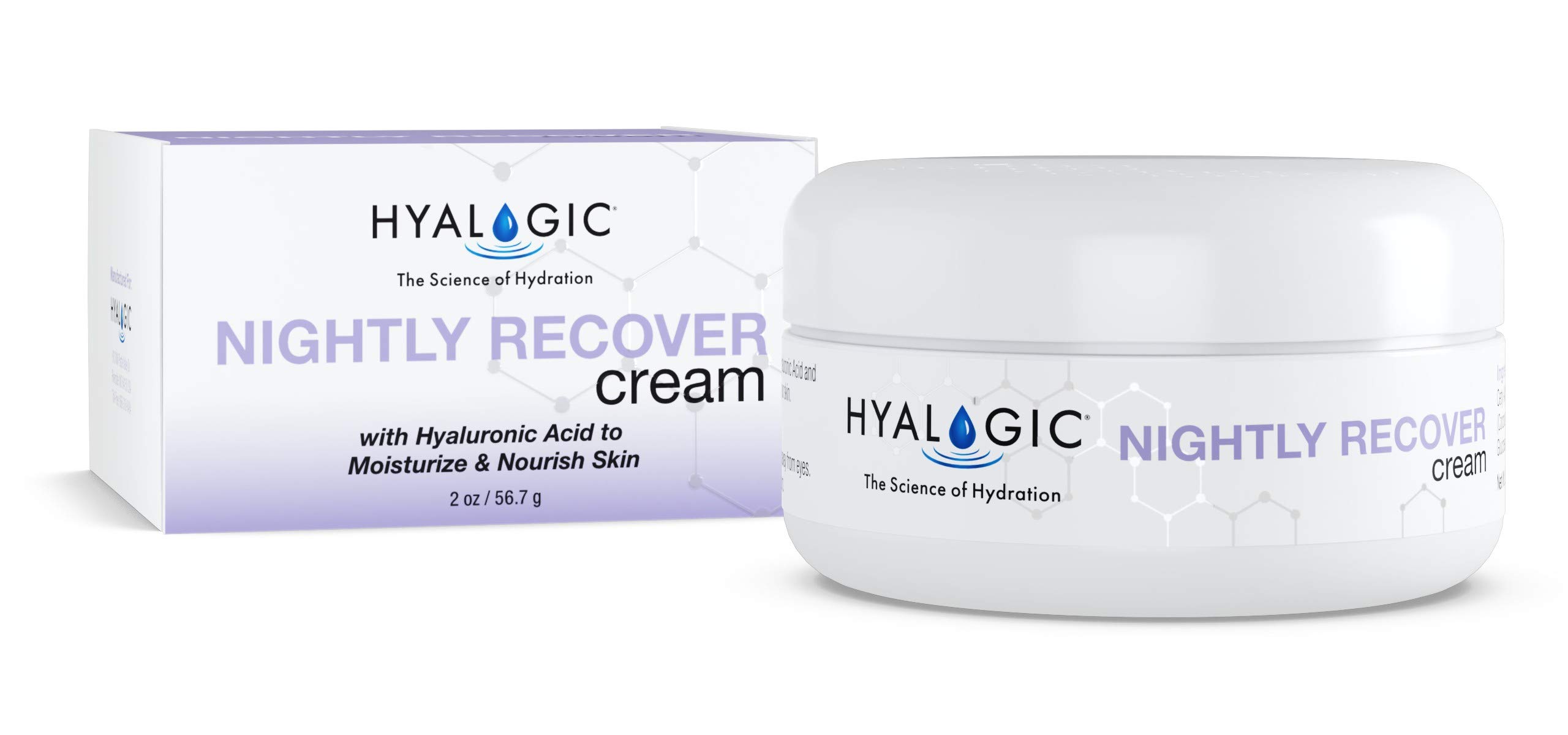HyalogicSpa Nightly Recover Facial Night Cream Moisturizer With Hyaluronic Acid for Smoother and moisturized Skin, 2 oz