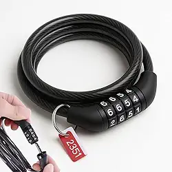 Cadeado para Bicicletas Bike com Senha Numérica 4 Dígitos Trava de Segurança Para Bike Motos Com Cabo de Aço Reforçado 100cm Premium