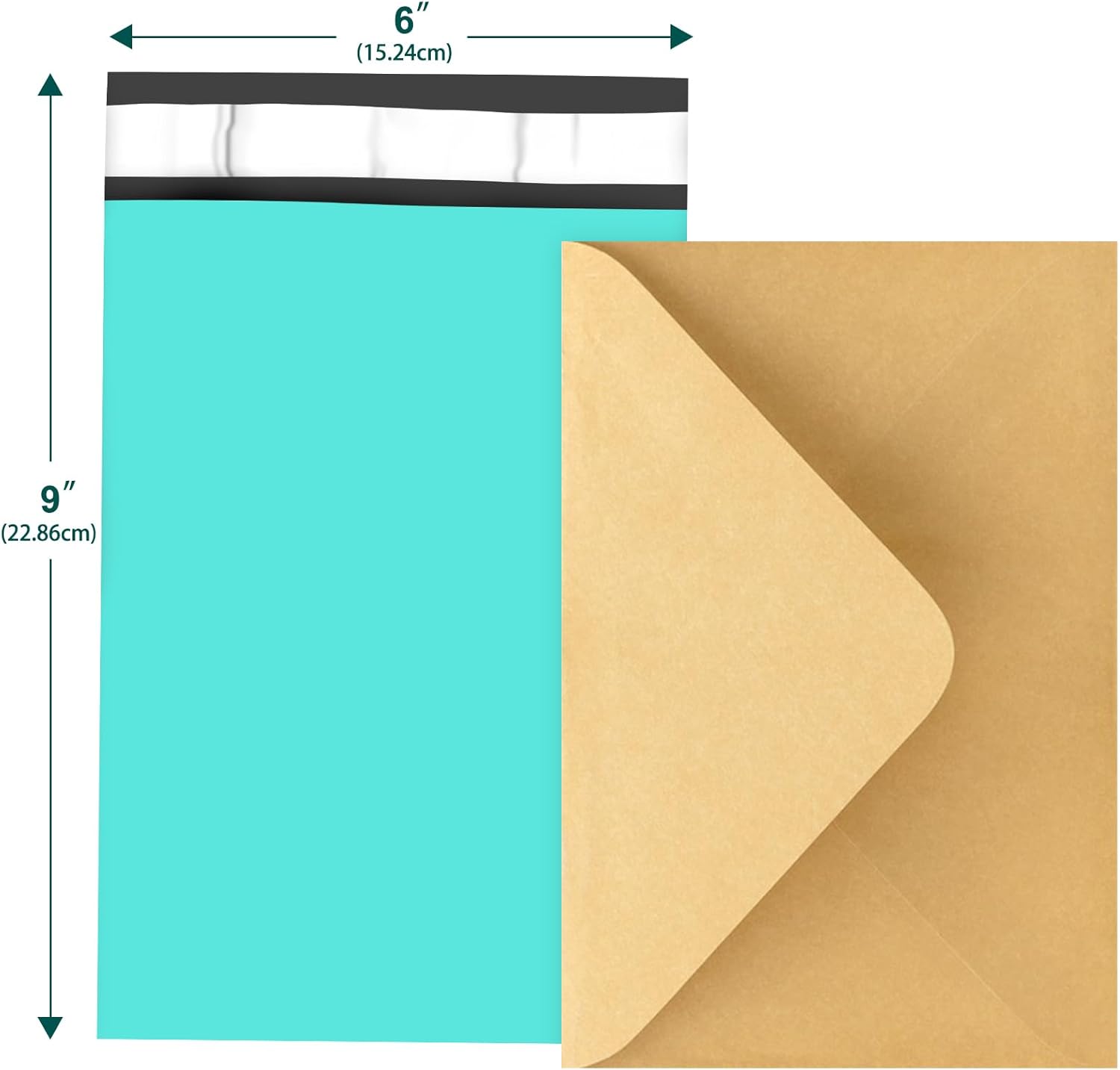 120PC Poly Mailers 6x9 Inch Teal Shipping Envelopes Bags Shipping Bags with Self Adhesive Waterproof and Tear-Proof Postal Poly Mailers - Image 2
