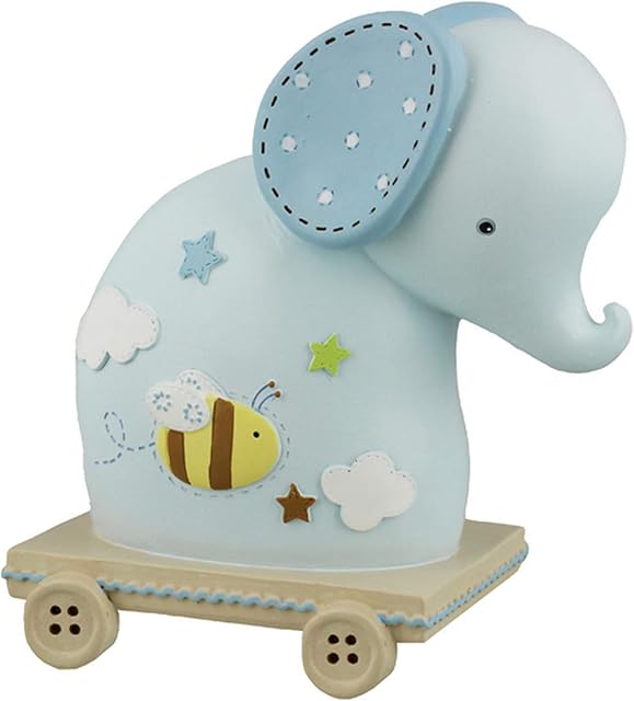 Petit Cheri Collection Resin Elephant Money Bank - Blue