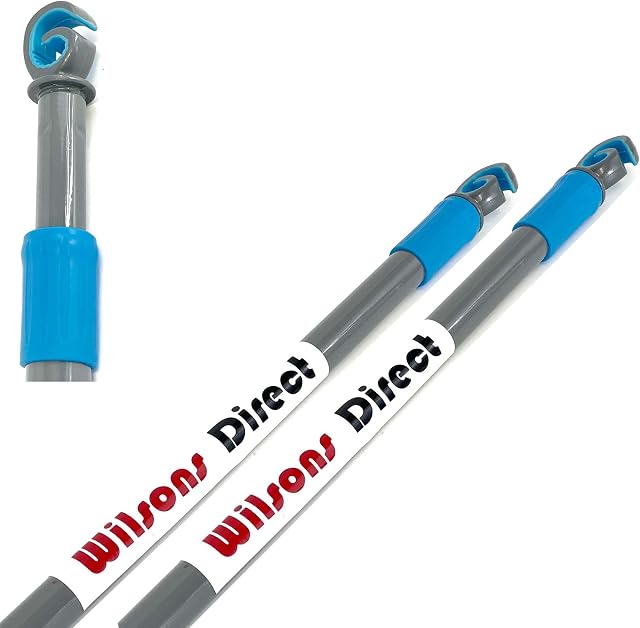 Wilsons Direct 2.4m/8ft Heavy Duty Line Prop Extending Telescopic Clothes Washing Colored Prop Pole (2 x 8ft Prop)