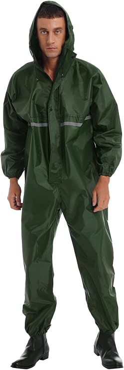 Motorcycle Biker Waterproof Full Body One Piece Rain Suit Lightweight Reflective Overalls Rainwear for Men Women