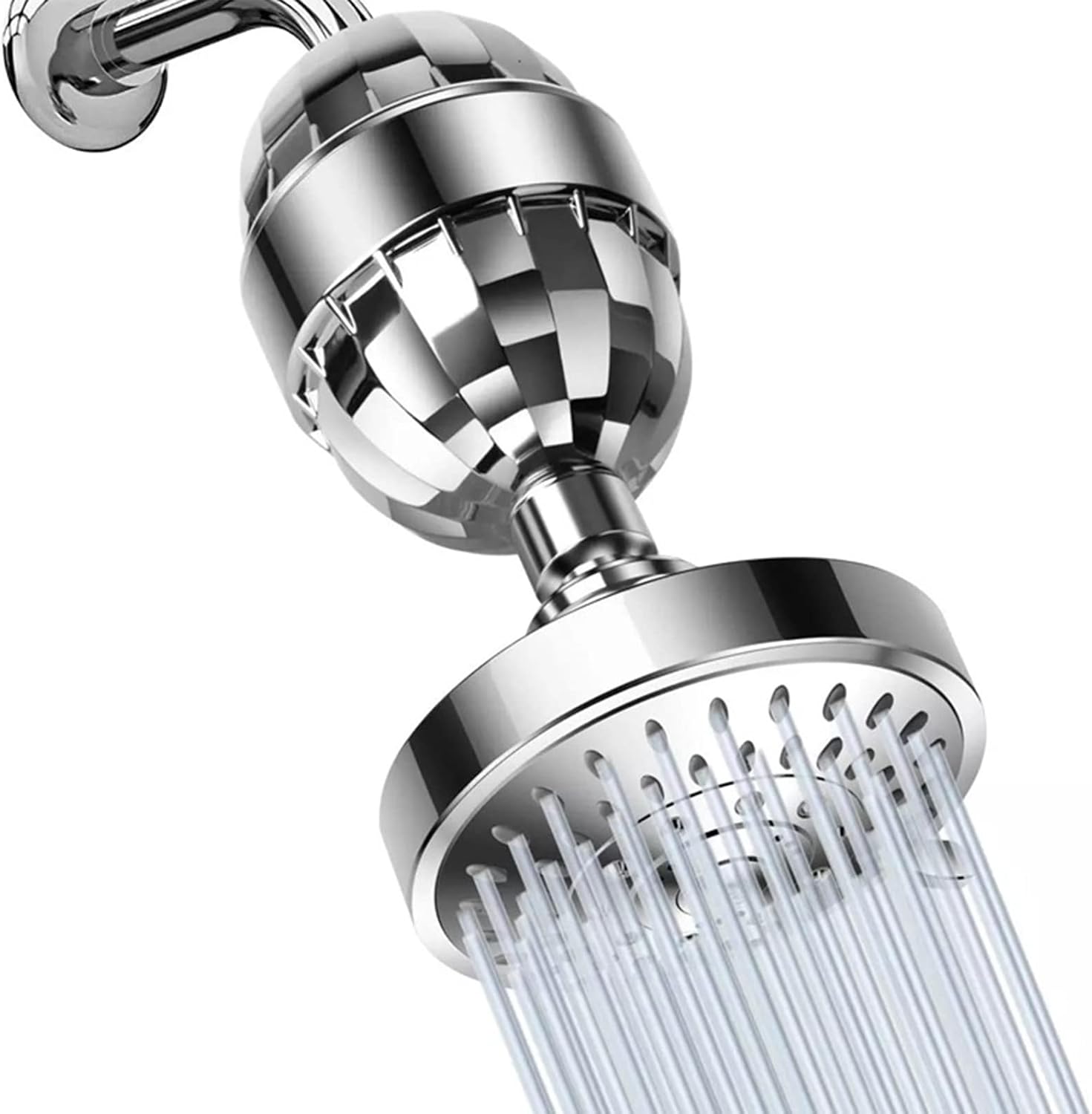 N/A Luxury Filtered Shower Head Set, 4 Inch High Pressure Five Functions Showerhead, Shower Filter for Hard Water Removes Chlorine and Harmful Substances