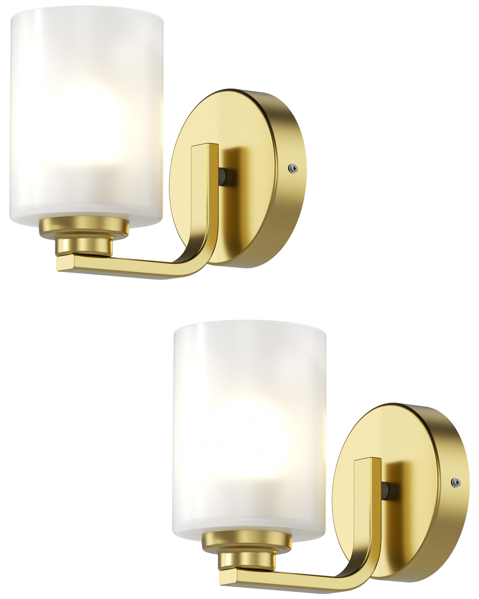 PiwBwe Modern Wall Sconces Set of 2, Hardwired Glass Shade Sconce Wall