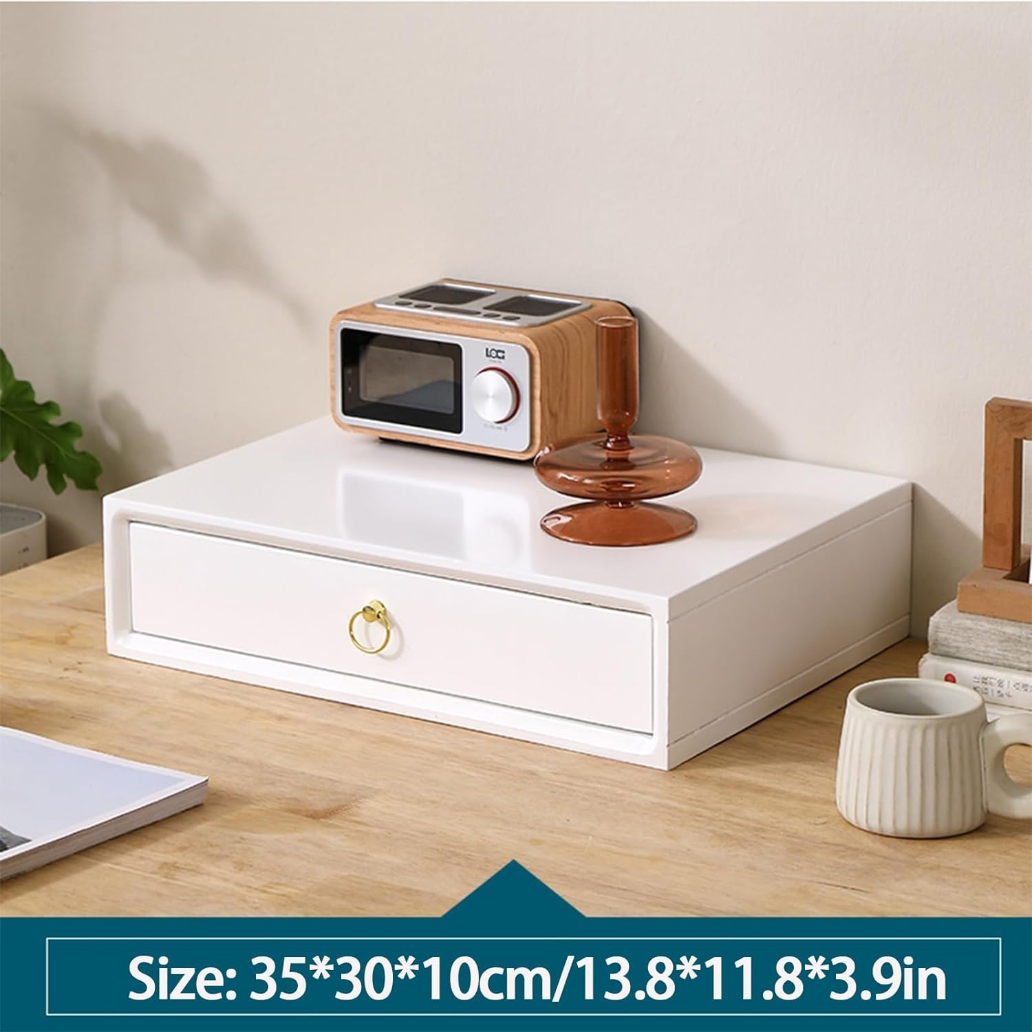 Organizer da scrivania in legno massello con scomparti multipli per casa e ufficio disponibile in 4 colori eleganti