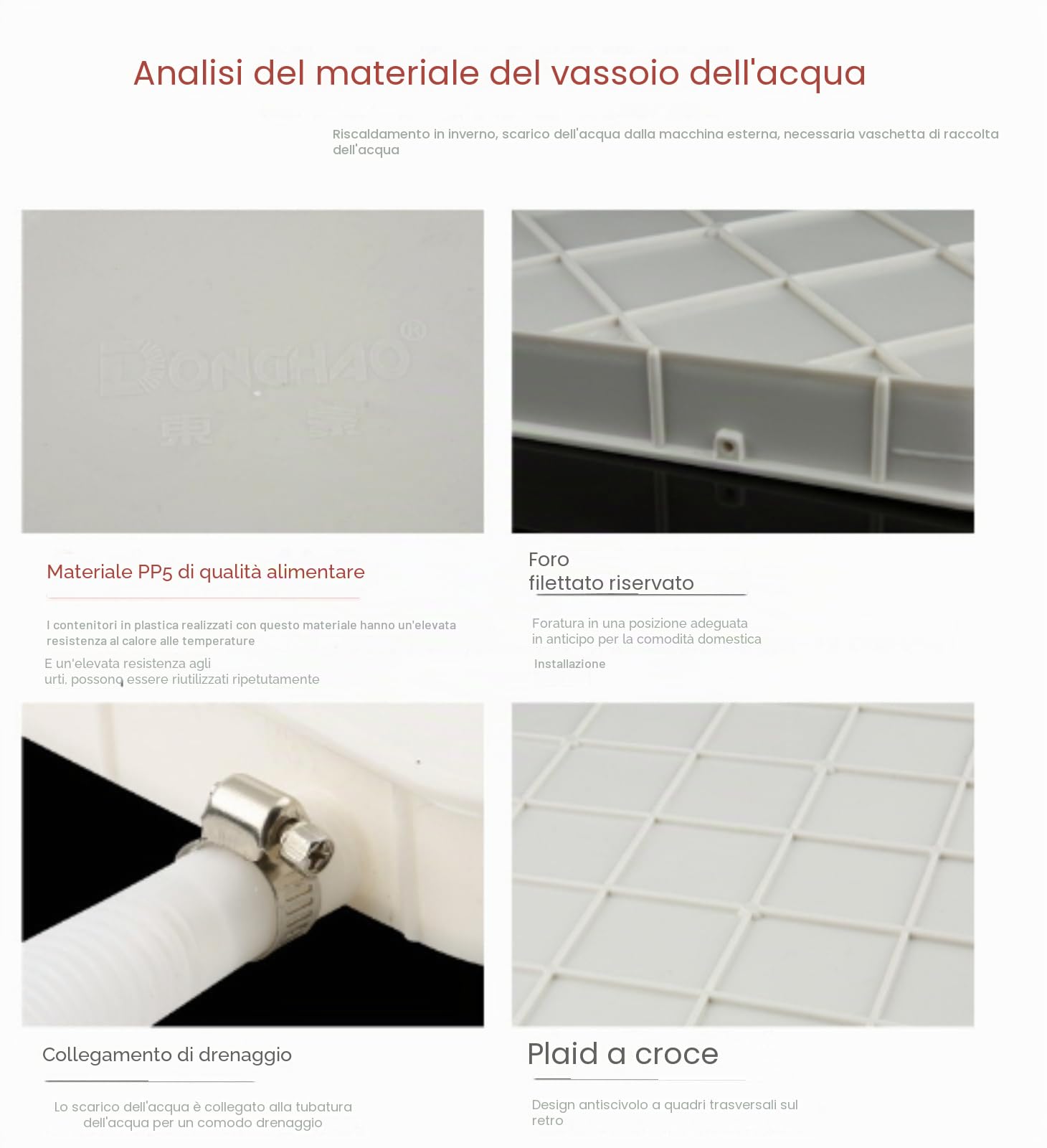 Vasca di raccolta in plastica con tubo di scarico da 5 m, cuscinetto di scarico per condensa integrato, vasca universale per finestre, set per condizionatori d'aria, PP5, vasca dell'acqua dell'unità