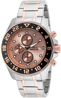 Men's 15941 "Specialty" 18k Rose Gold Ion-Plating and Stainless Steel Bracelet Watch
