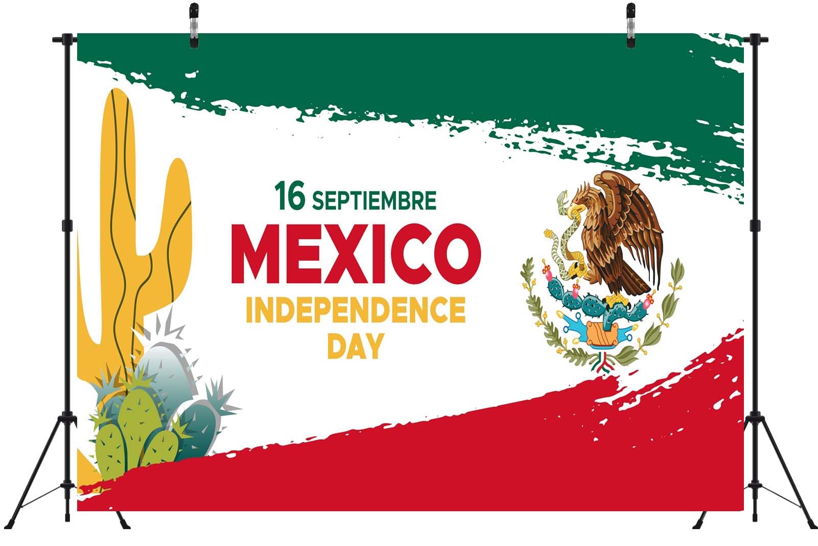 BELECO 3.6x3m Telo sfondo festa indipendenza Messico | Cactus bandiera messicana sfondo 16 settembre festa nazionale Messico banner eventi accessori foto