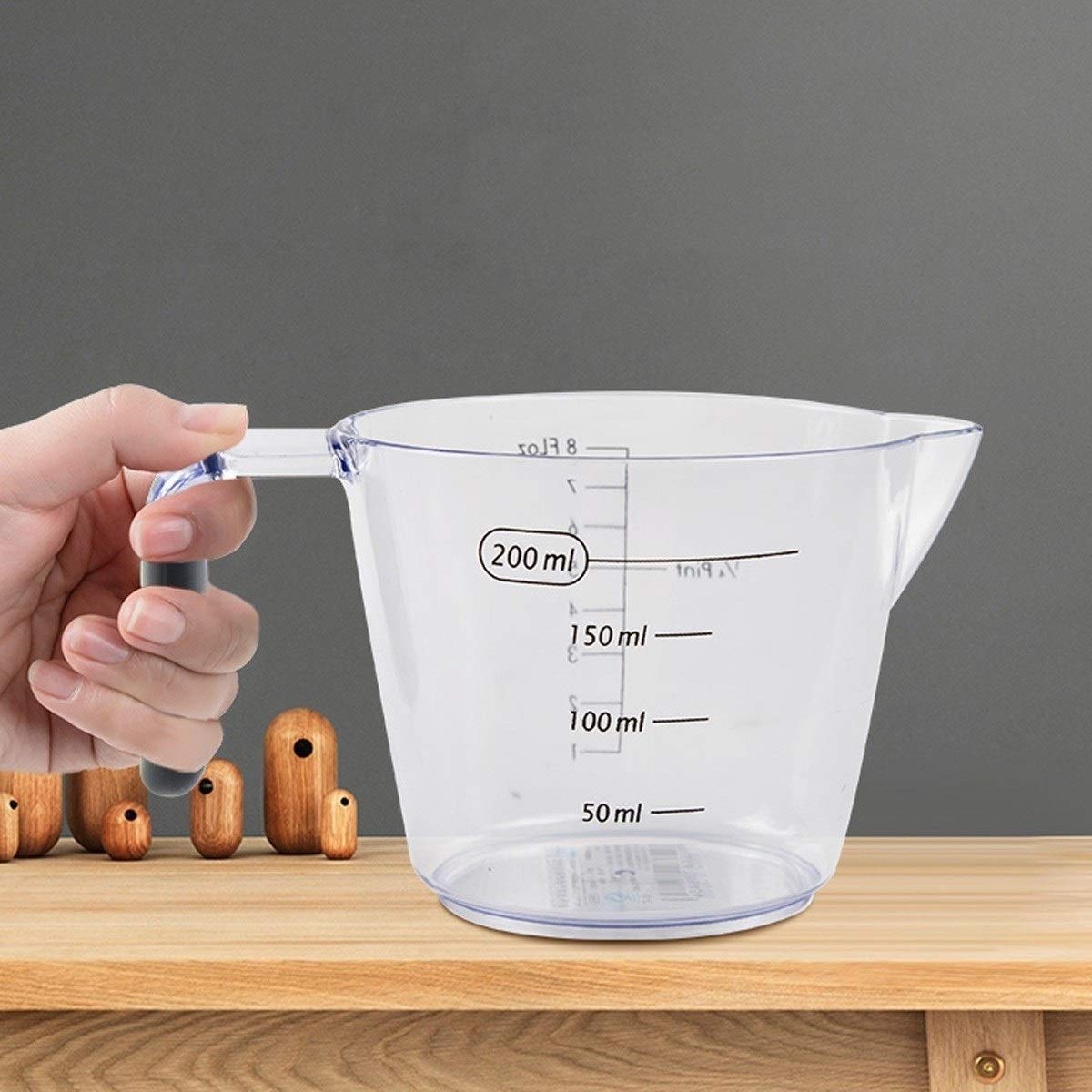 Autocollant Mural Tasse à mesurer-Tasse à mesurer en Plastique, Tasse à mesurer en résine, Tasse avec échelle avec Outil de poignée (Taille : 200 ML) (200 ML)
