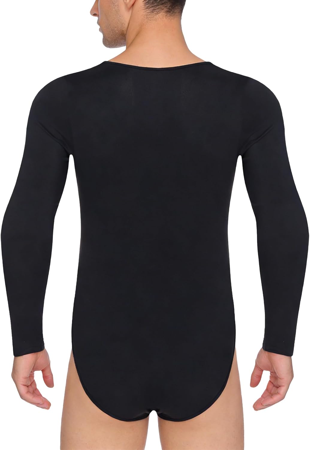 Lejafay Adult Men Athletic Sports Bodysuit Short Sleeve Turtleneck Tummy Control One Piece Leotard