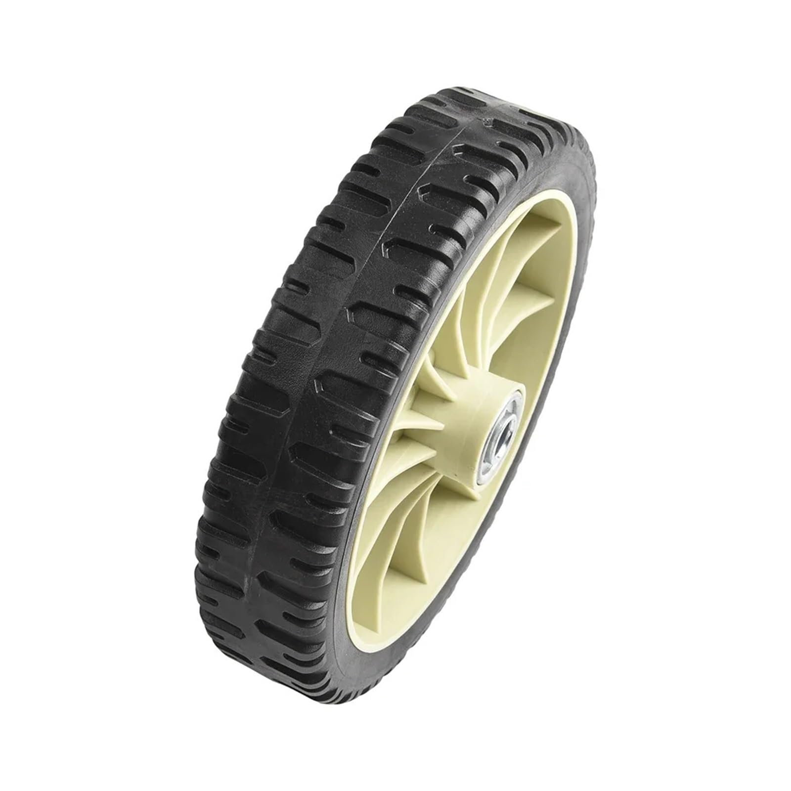 Rueda universal para cortacesped, 8 pulgadas goma, para HRJ216, 1 par | tamano 203 mm, grosor 43 mm, ruedas delanteras traseras negras