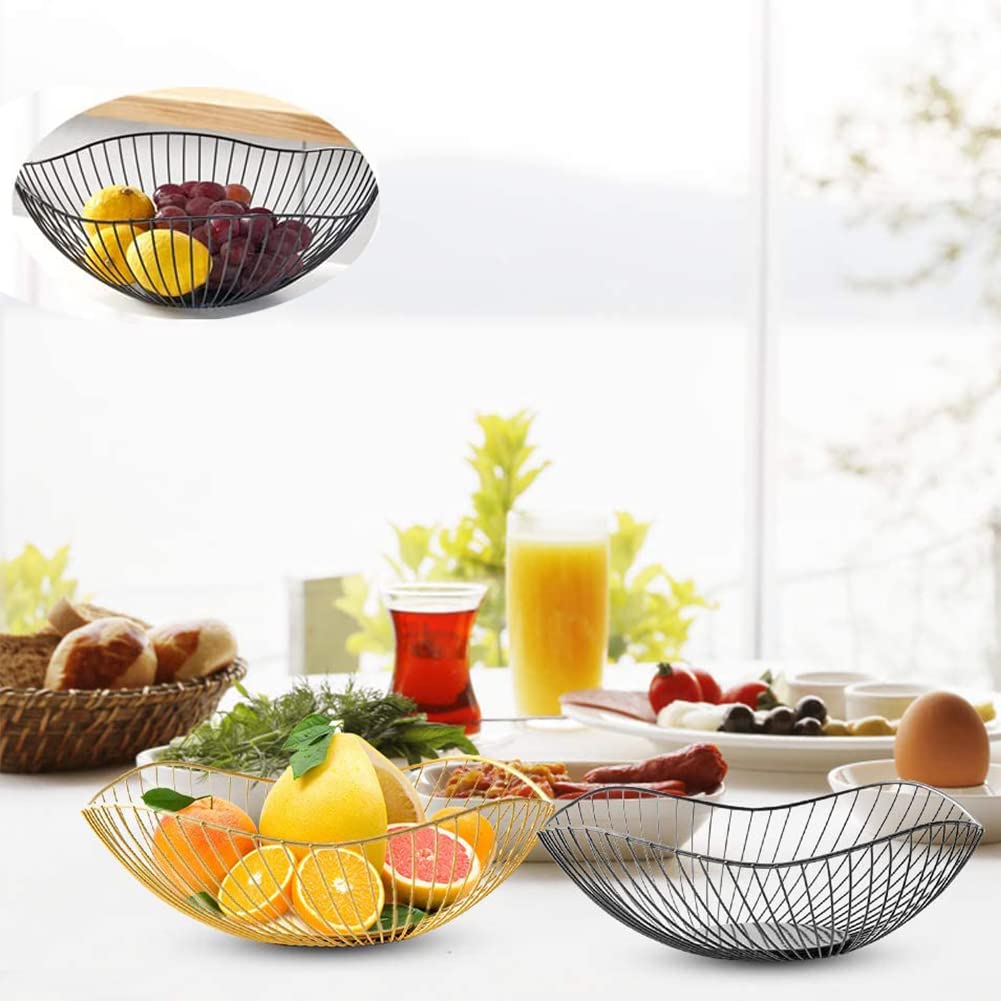 Cestello Portafrutta In Metallo Dorato - Design Moderno Per Tavolo, Ideale Per Frutta, Pane O Decorazione - Foto 10