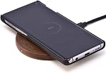 15W Chargeur sans fil en bois de noyer rapide - Pratique 1.5m Fort et résistant USB-C à USB-C/A Câble de recharge compatible - LED Intégré USB-C Chargeur sans fil rapide