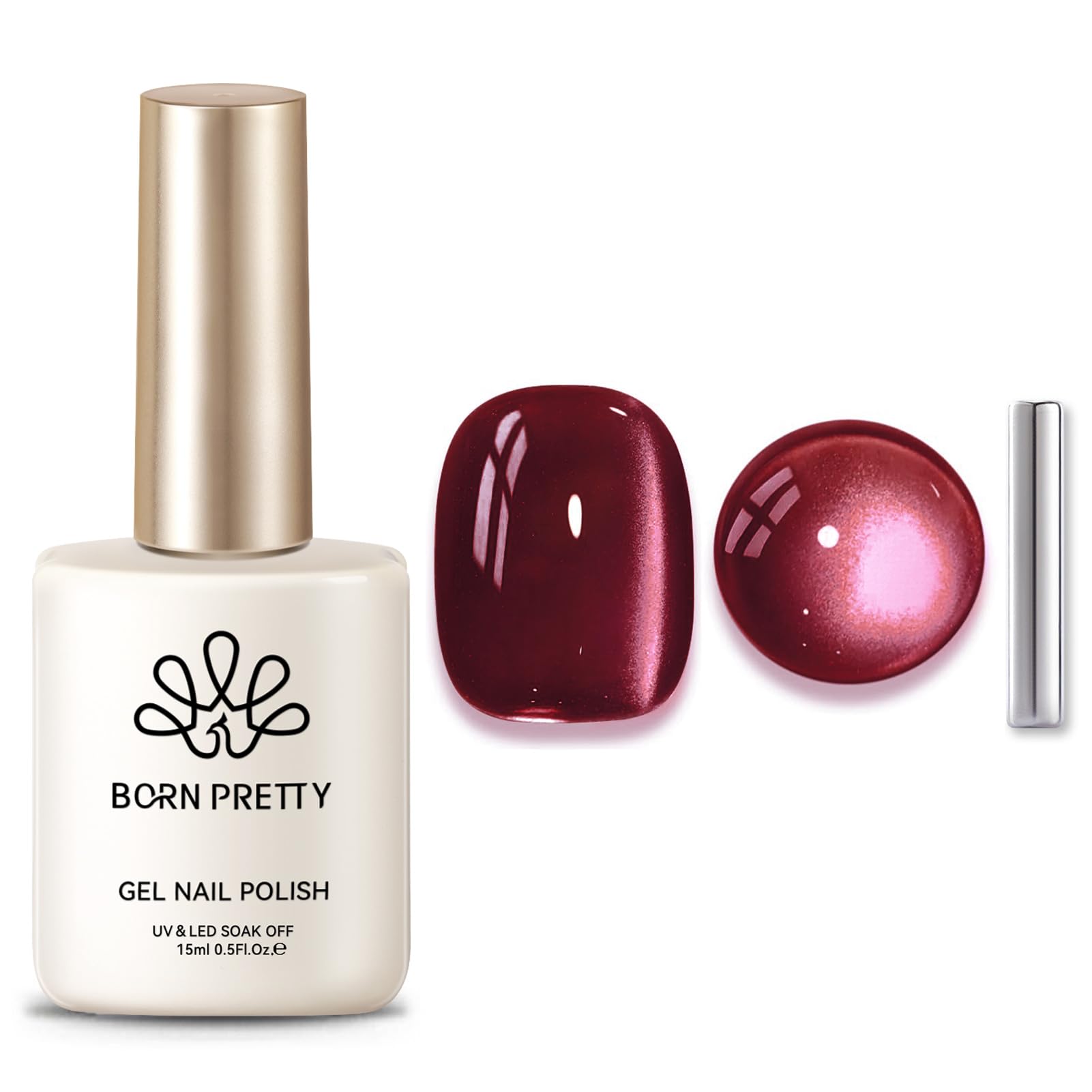 Amazon.com: BORN PRETTY Cat Magnetic Eye Gel Nail Polish,Red Wine