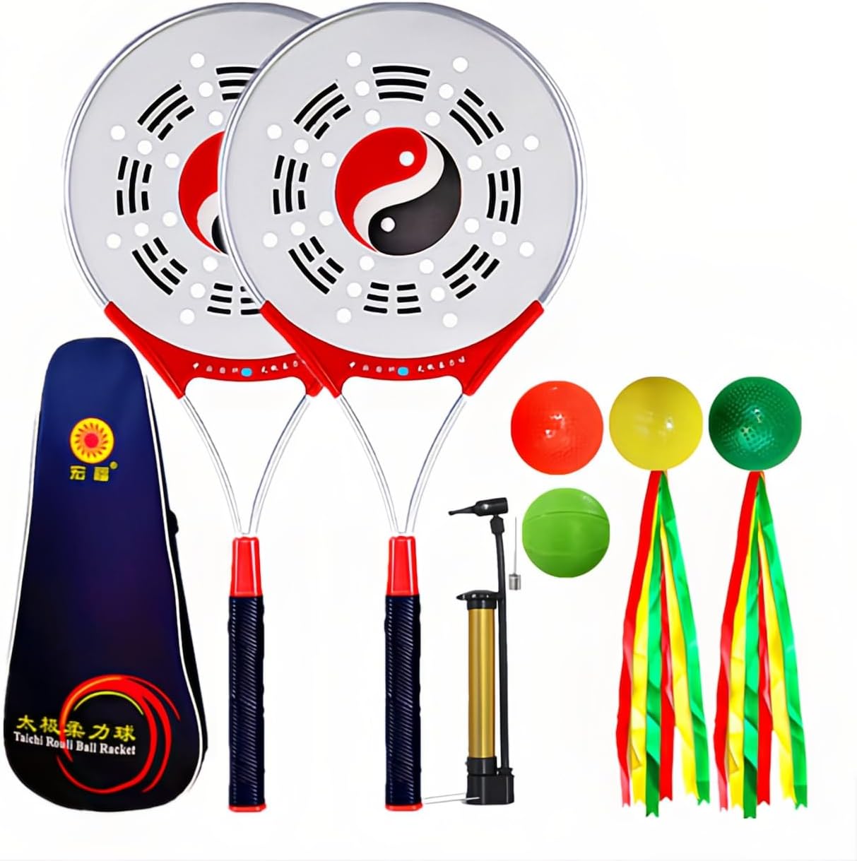 ZooBoo Tai Chi Ball Racket - Martial Art Taiji Rouli Exercises Wushu Kungfu Qigong Wing Chun Soft Power Silicone Energy 4 Softball Equipment Beginner