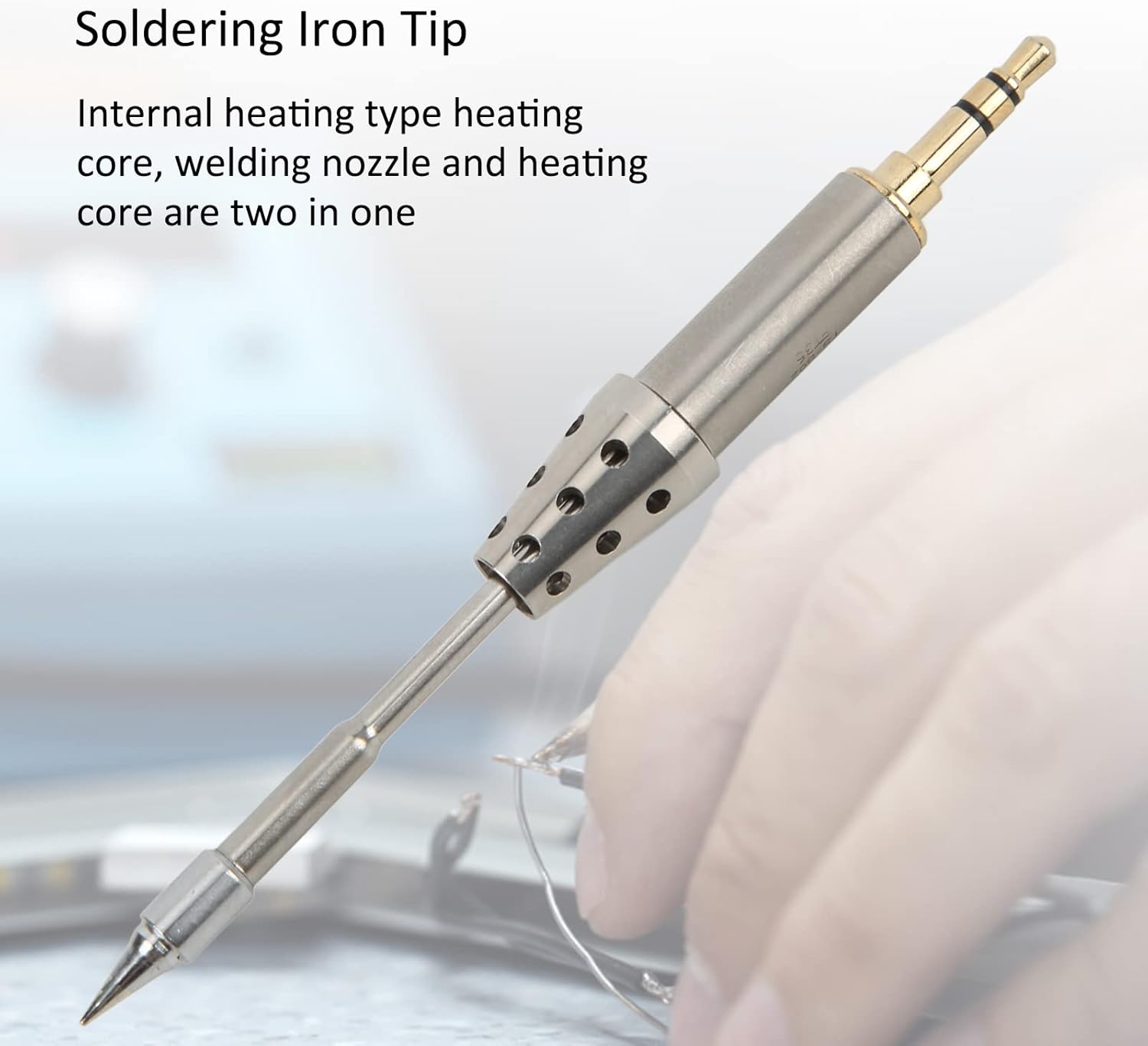 TSB02 Soldering Iron Tip for TS80P TS80 Aluminum Alloy Heating Core Internal Heating Soldering Bit 300-360°C Universal for Electronics Repair