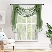 Vista 11 de MIULEE Cortina Scarf Transparente para Ventana Cenefa Extra Larga Superior Terracota Elegantes Cortinas Swag de Lujo Tela Drapeada para Arco de Boda