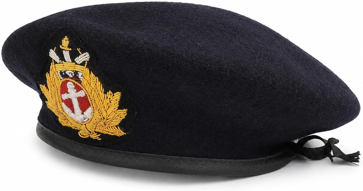 Adjustable Caps | Uniform Accessory | Free Size Unisex Hat | Baseball Hats | Durable & Lightweight Comfortable Cap | Hat with Gold Embroidery Merchant Navy Cap
