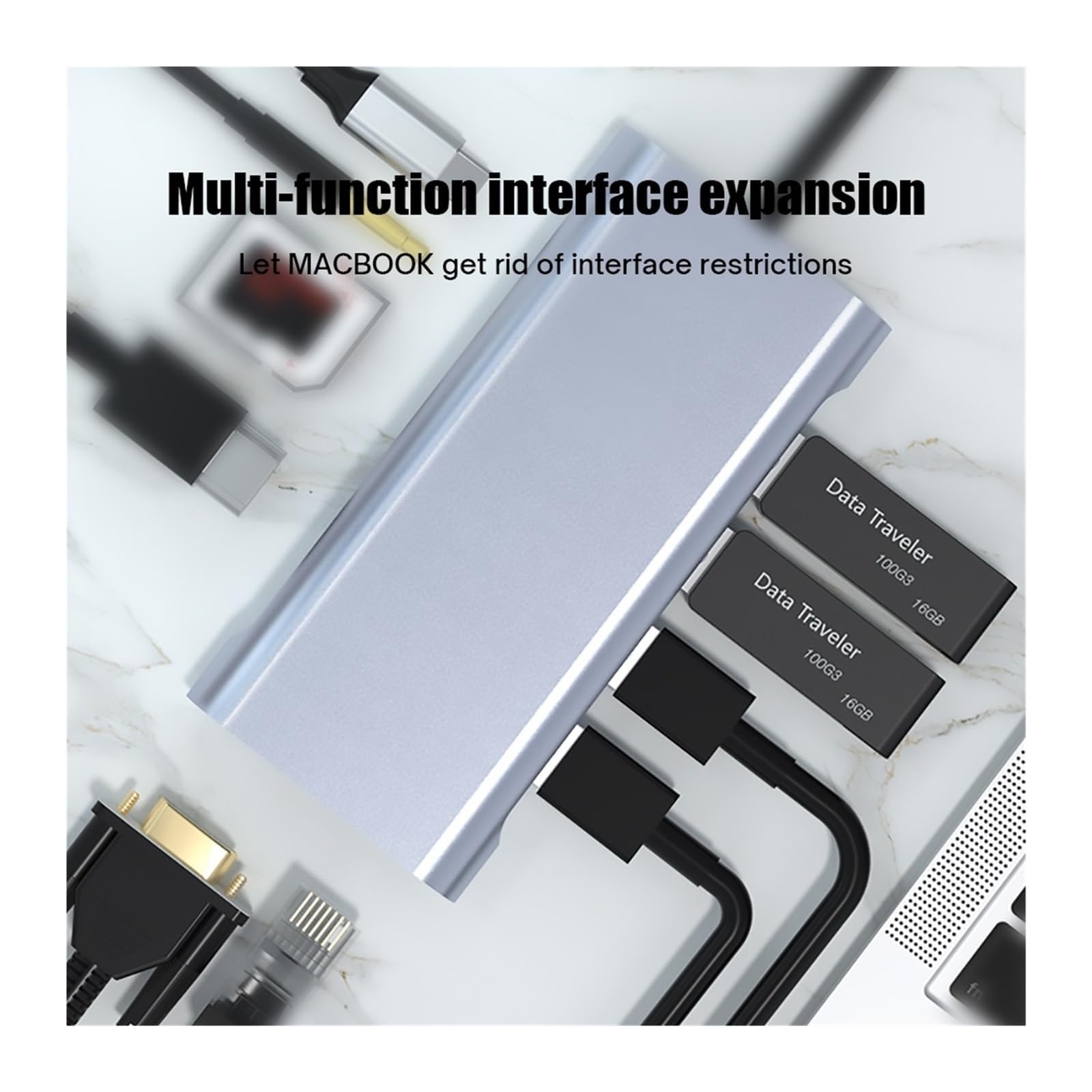 11 w 1 USB 3.0 C HUB typu C Adapter do 4K HDMI-kompatybilny VGA(11 in 1 hub)