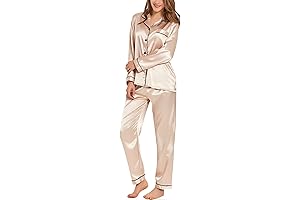 Elegante pijama de satén para mujer, suave y sedoso, para dormir