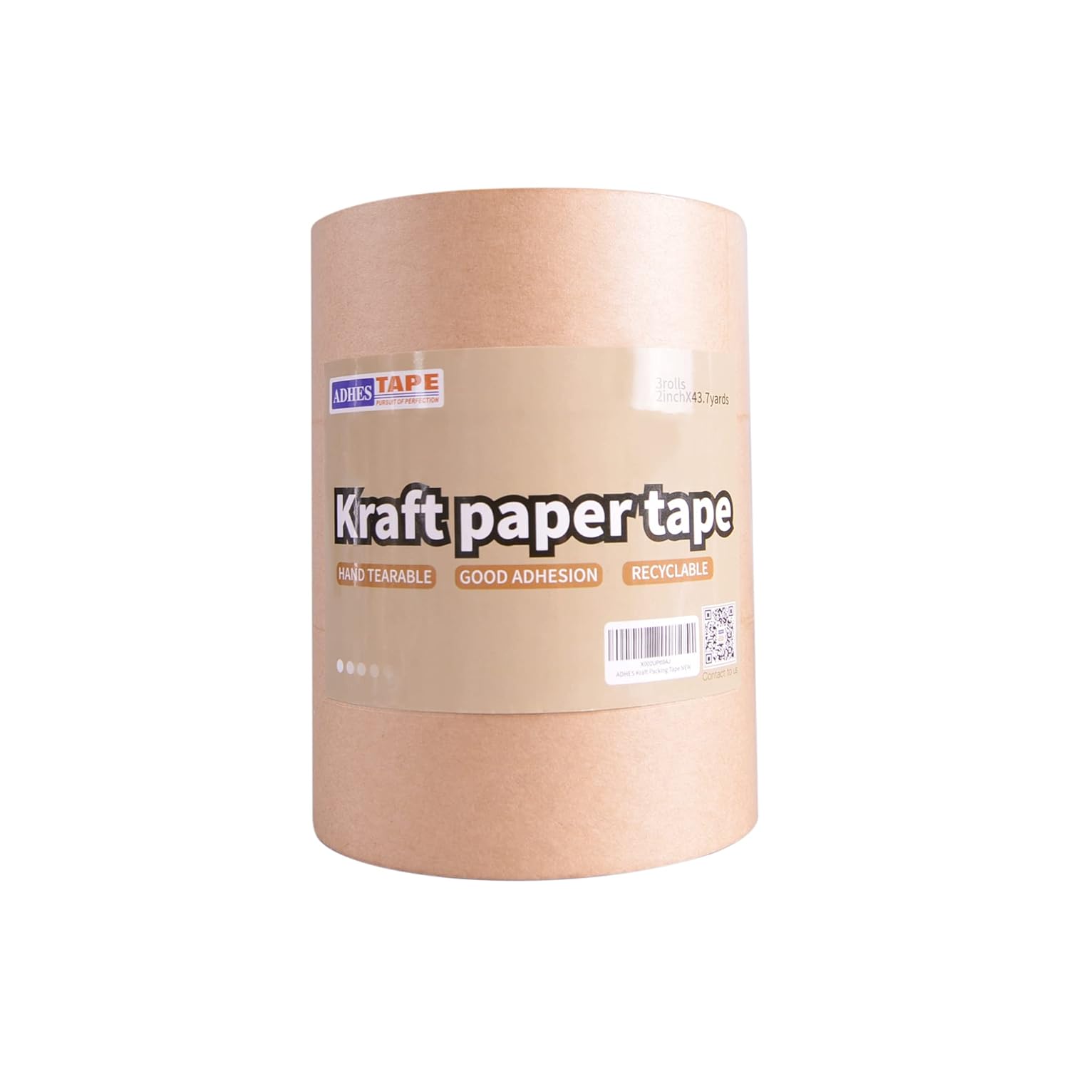 ADHES Heavy Duty Kraft Paper Tape Eco Friendly Packing Tape Writable NonCoated Surface for