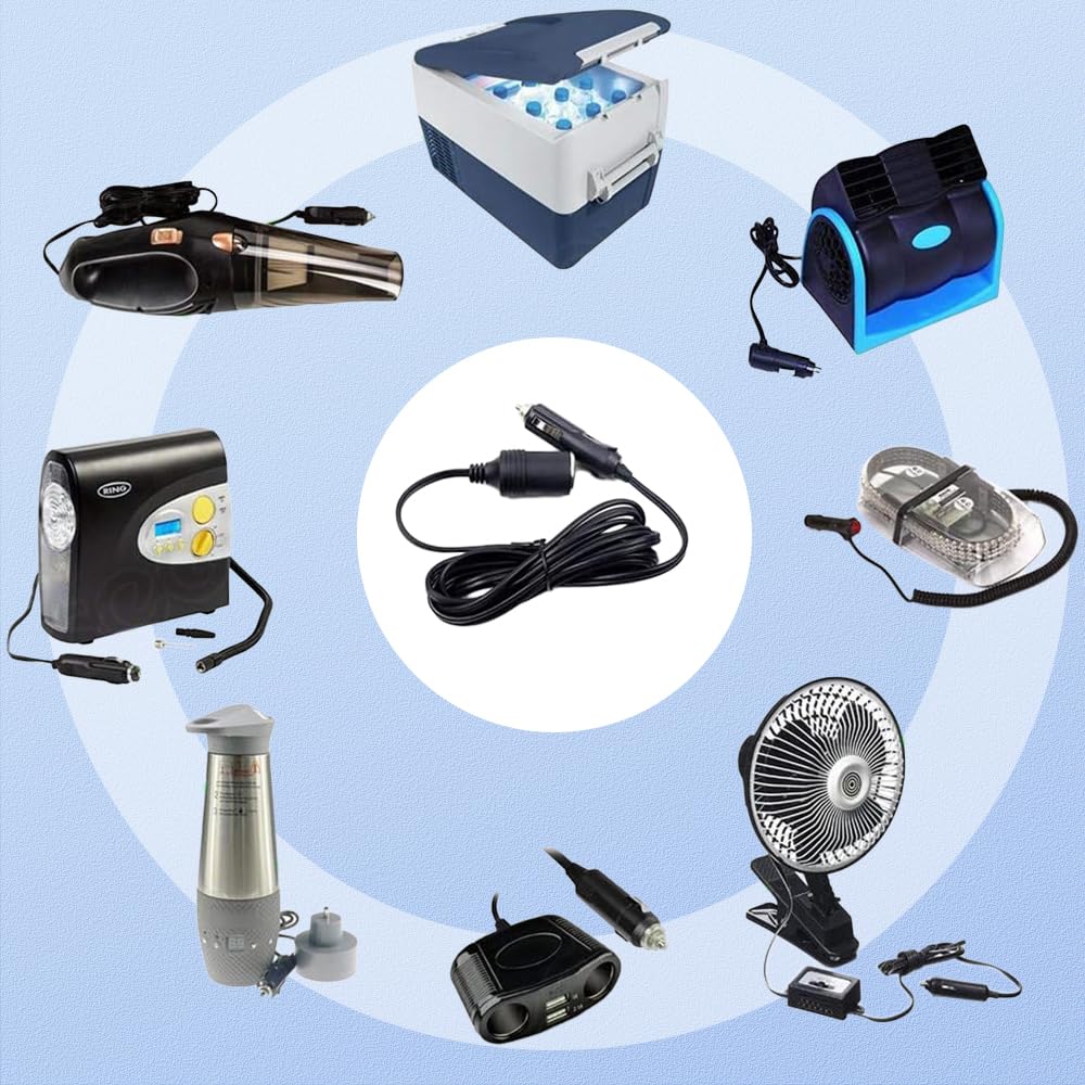 Amazon.co.jp: シガーソケット 延長ケーブル 3M DC電源 12V/24V 車用