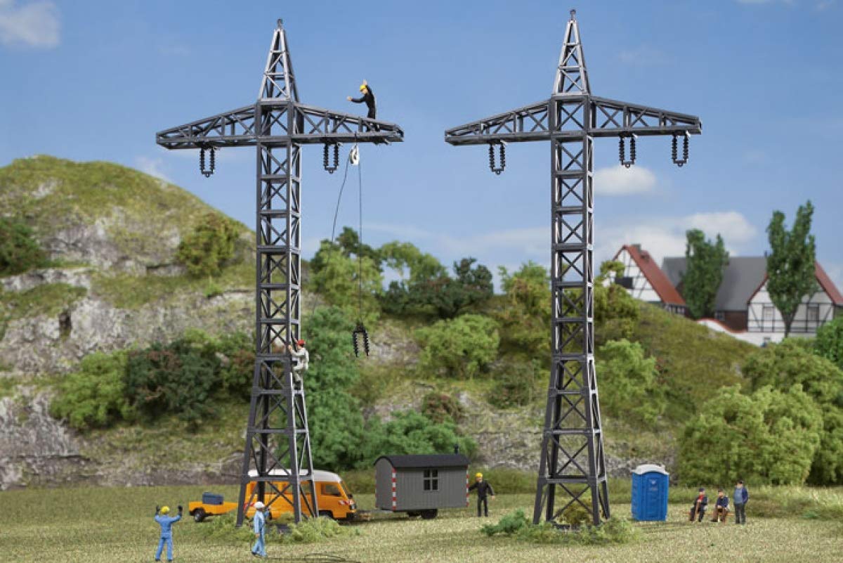 Auhagen 42630.0 - Hochspannungsmasten, Höhe 212 mm, Bodenplatte 36 x 36 mm, bunt