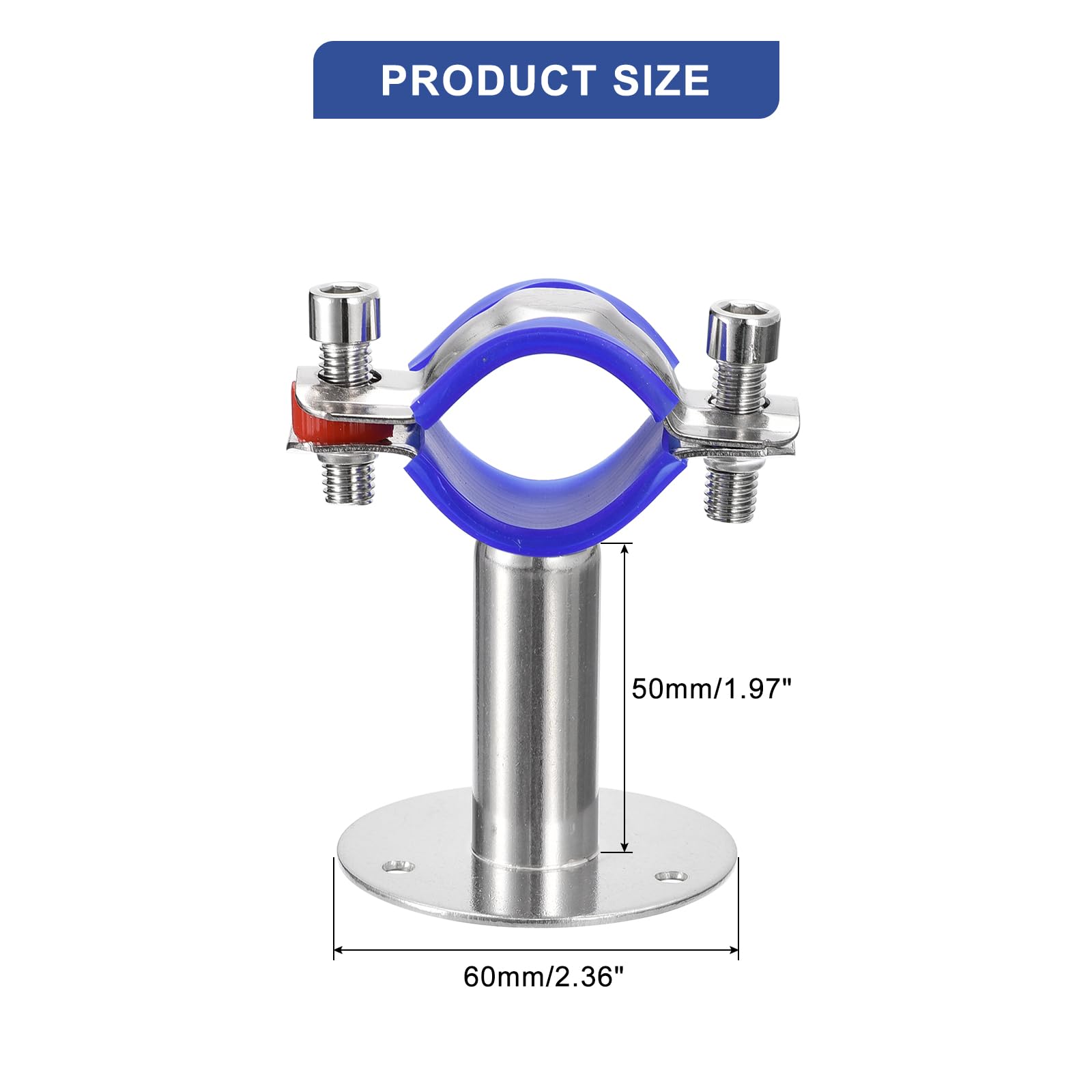 Sourcing Map 2 Supporti Per Tubi In Acciaio Inossidabile Per Montaggio A Parete A Soffitto Staffa