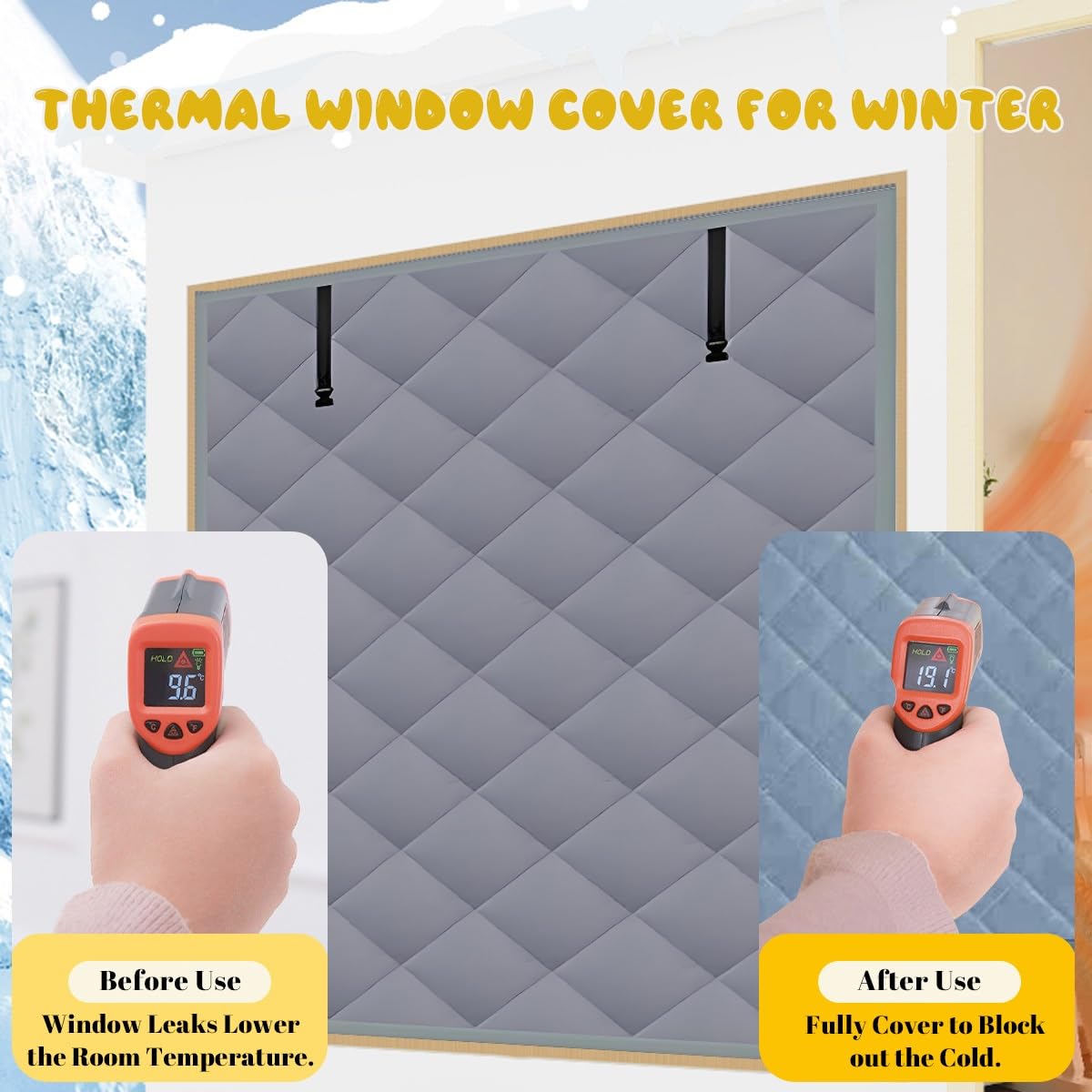 Kit Di Isolamento per Finestre 51x51cm 89x180cm 201x300cm Tende Termica Isolante Protezione Dal Freddo Kit Isolante per Finestre in Inverno(Grigio,140x150cm/55x59in)