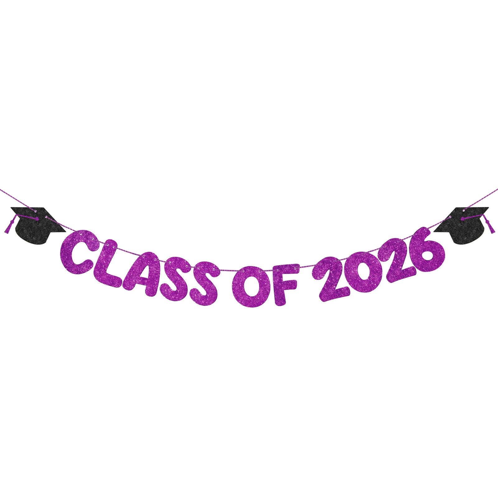 Fulmoon Congrats Grad Class of 2026 Banner Graduation Party Decor Class of 2026 Sign for College High School Graduation Party(Purple)