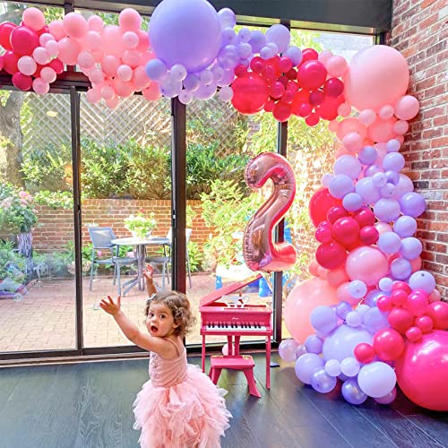 Voircoloria 130Pcs Pink Balloons Different Sizes 18" 12" 10" 5" Party Latex Balloons For Birthday Baby Shower Wedding Anniversary Princess Theme Party Decorations #TOP3