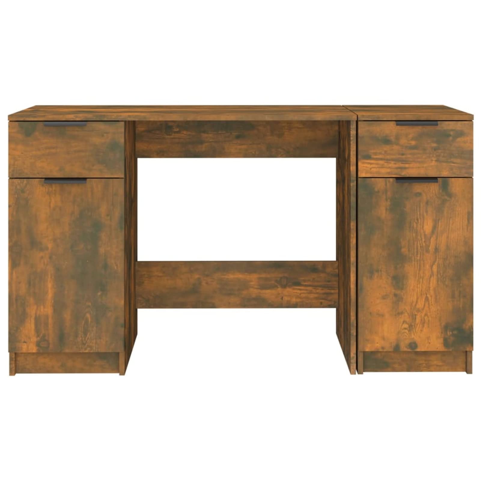 Homgoday Mobilier de bureau avec meuble latéral chêne fumé en bois multicouche, décoration de meubles, meubles d'intérieur/extérieur pour salon bureau