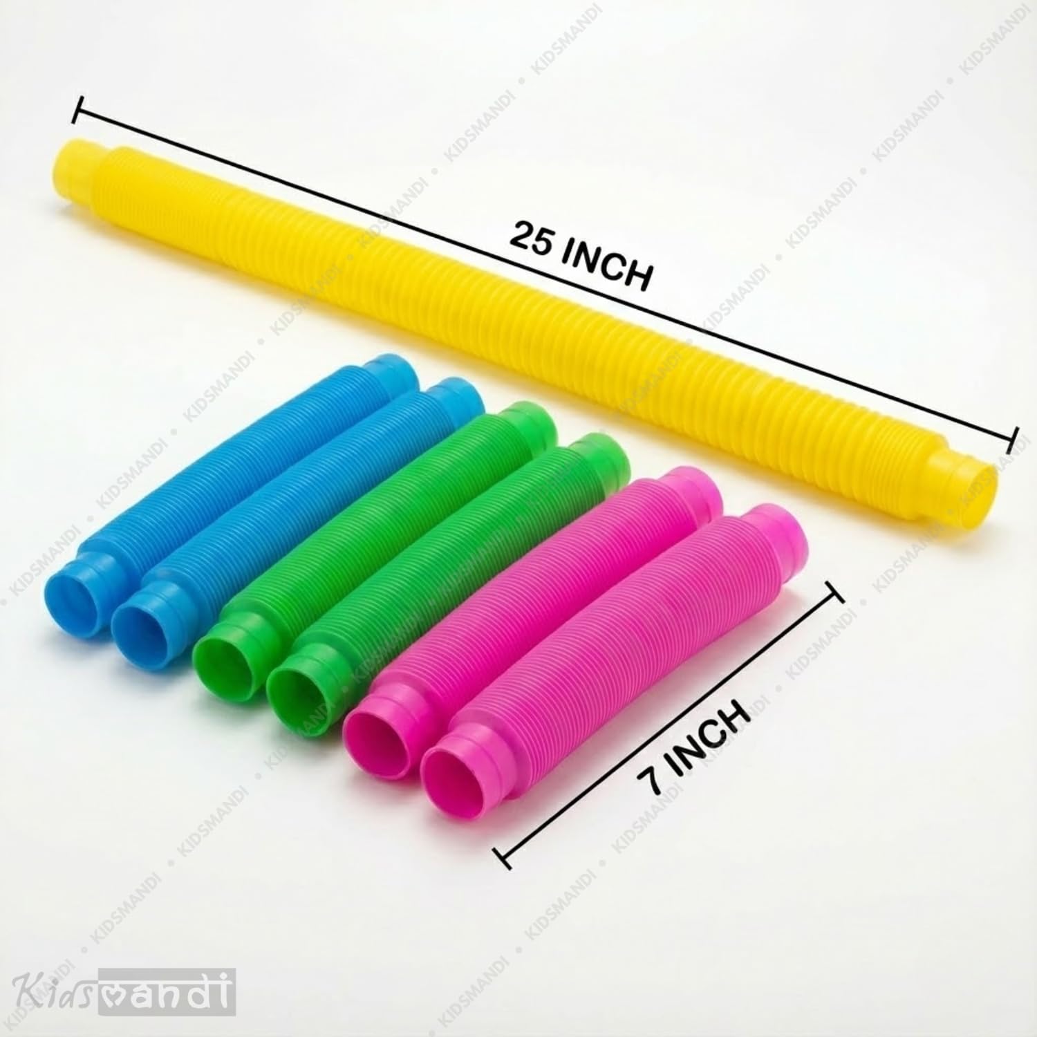 Kids Mandi Pop Tubes Sensory Fidget Toy Set (Pack of 24) | Colorful Stretch, Bend & Connect Tubes for Stress Relief, Focus & Motor Skill Development | Perfect Sensory Toy for Toddlers 4