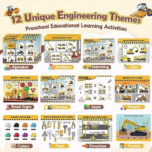 Montessori Toys for 2 3 Year Old Boys, Luckades Construction Toys Busy Book Sensory Books for Toddlers 2-4 Preschool Toys Educational Toys for Kids 4-6 Christmas Birthday Gifts for 2-6 Year Old Boys 3 61TrWNncIXL. AC