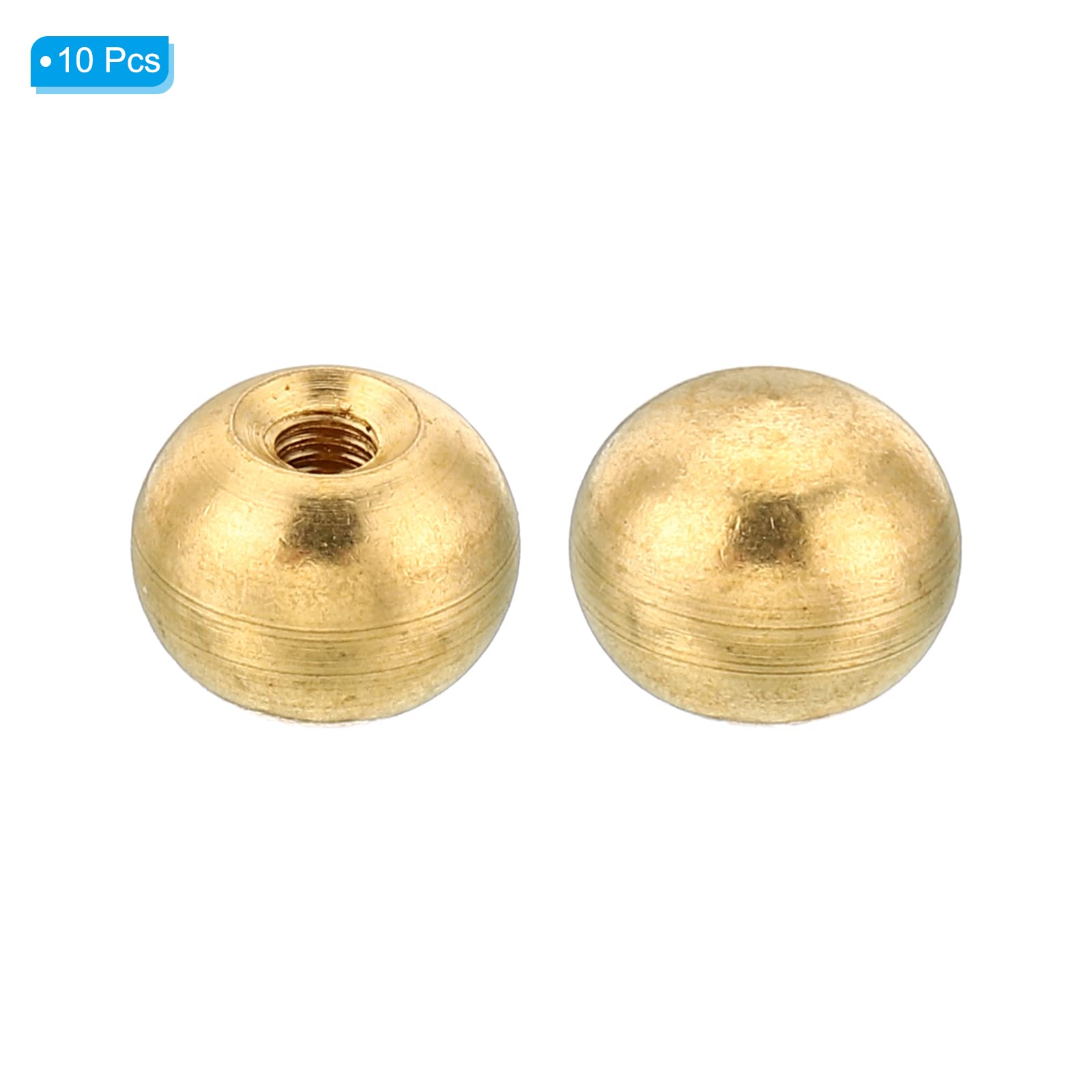 PATIKIL M3x0.5 Thread Cap Nuts Knob, 10 Pack Brass Ball Lamp Decoration Screw Caps Nut for Furniture Lighting - Image 3