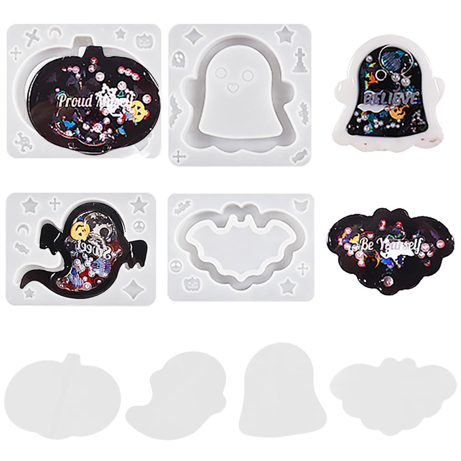 Amazon.co.jp: ハロウィン シリコンモールド 【4セット】レジン