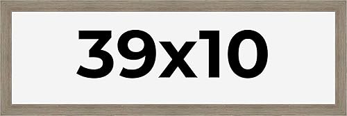 Miniatura 9 de Marco de fotos de 39 x 10 pulgadas, color gris, envejecido, marco completo de madera con acrílico UV, respaldo de tablero de espuma y accesorios