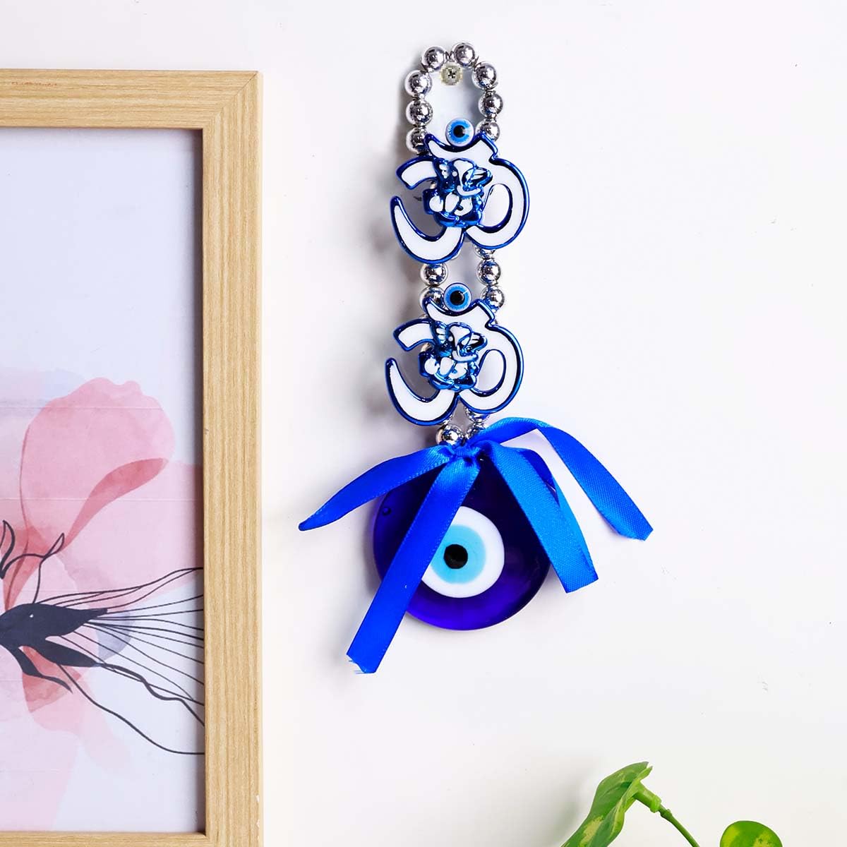 Shubhanjali Om Evil Eye Hanging | Nazar Battu Turkish Evil Eye Wall Hanging Décor for Home, Car Accessories, Office & Entrance Decoration