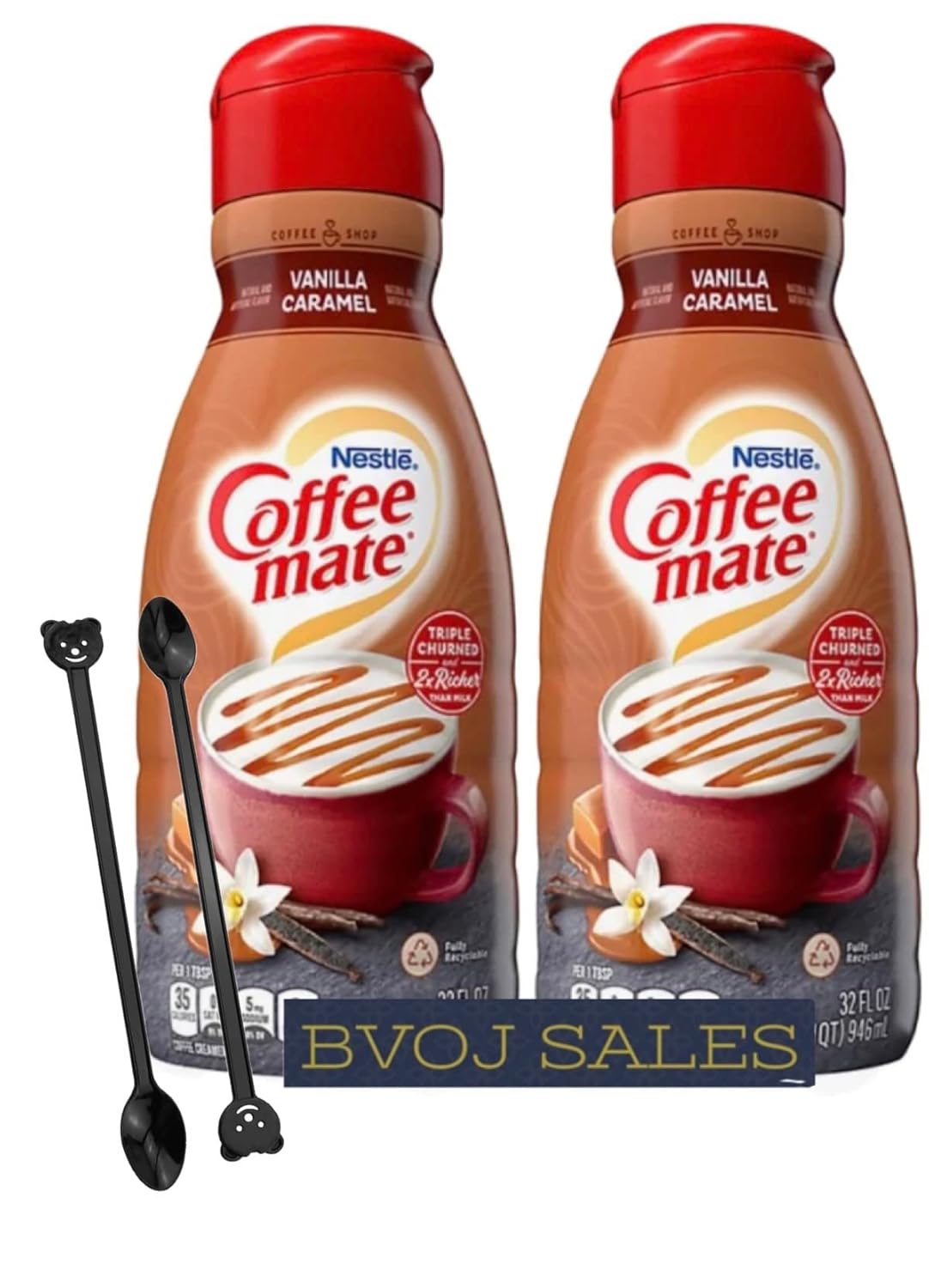 Coffee Mate Vanilla Caramel Liquid Creamer Two (2) 32oz