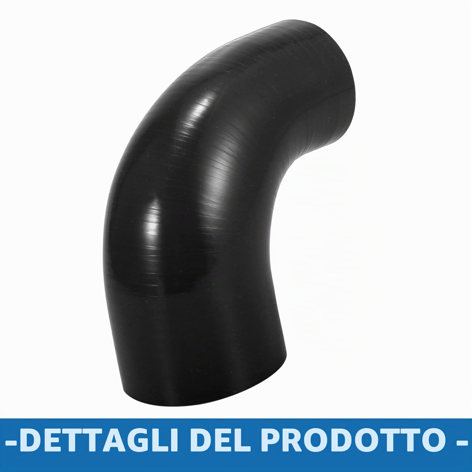 A ABSOPRO 90 Gradi 51-63mm 2"-2.5" ID Accoppiatore Silicone Flessibile Nero
