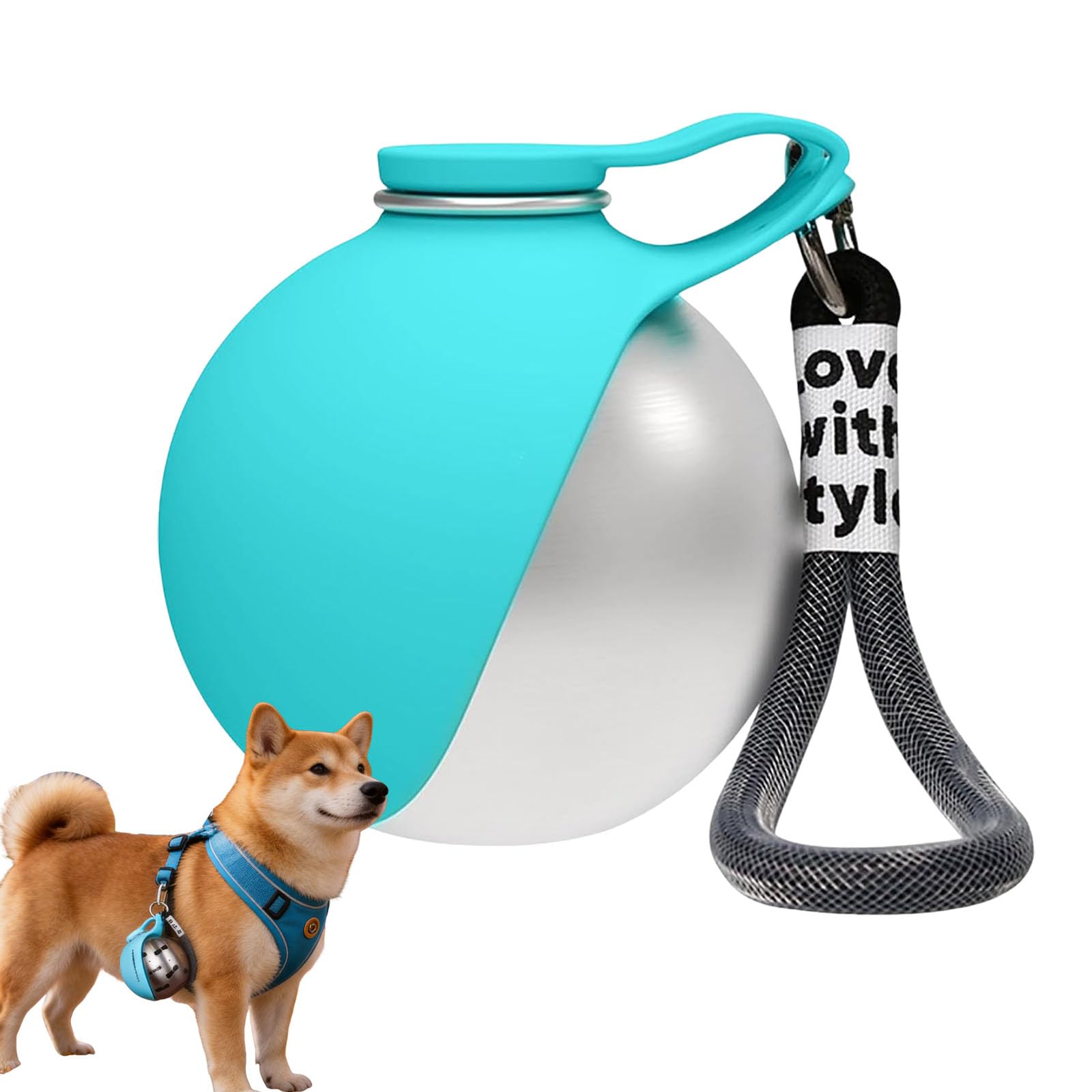 Foldable Pet Water Bottle, Portable Dog Water Bottle Ball, Leak-Proof Dog Waterbottle, The Ultimate Hydration Solution for Your Pet on the Go (blue)