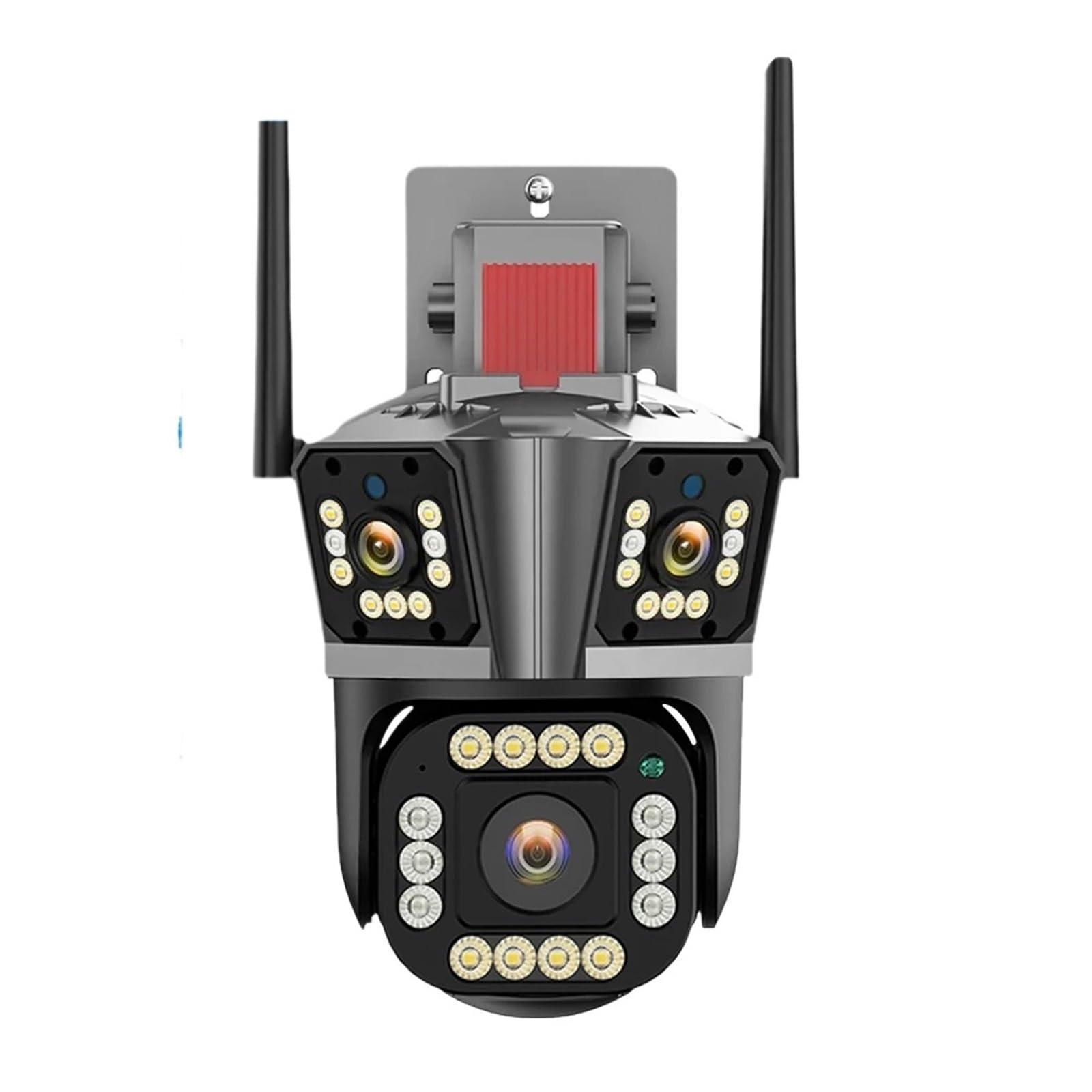 Kamera bezpieczeństwa, Kamera IP 12MP HD na zewnątrz cztery obiektywy trzyekranowa kamera PTZ 4MP ochrona bezpieczeństwa CCTV kolor noktowizor(12MP add 32G Card)