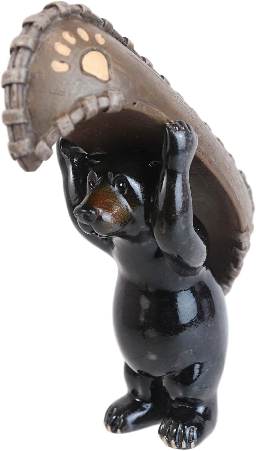 Ebros 'Mighty Hercules' Western Rustic Black Bear Portaging A River Canoe Figurine Bears Decorative Figurine Collectible for Cabin Lodge Country Cottage