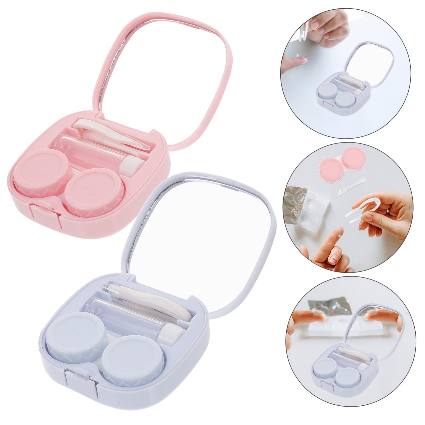 VALICLUD 10 Set Custodia Per Lenti a Contatto Custodia Per Obiettivo Portatile Custodia Per Gli Occhiali Astuccio Borsa Organizer Da Viaggio Custodia Per Occhiali Plastica